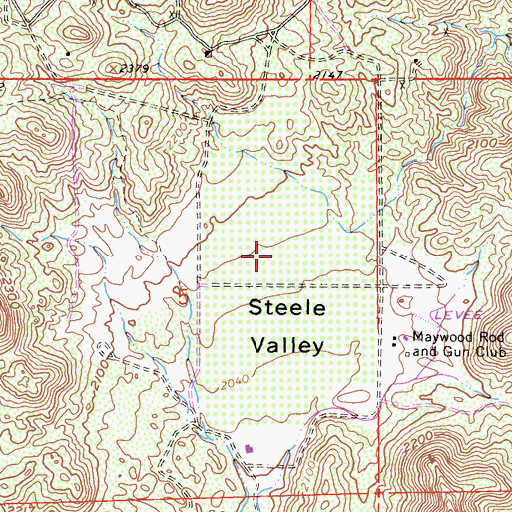 Topographic Map of Steele Valley, CA