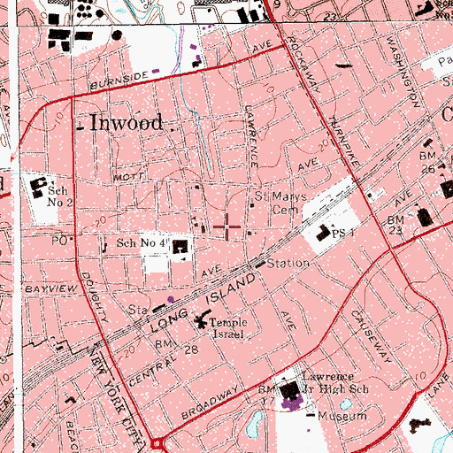 Topographic Map of Fivetown Seventh Day Adventist Church, NY
