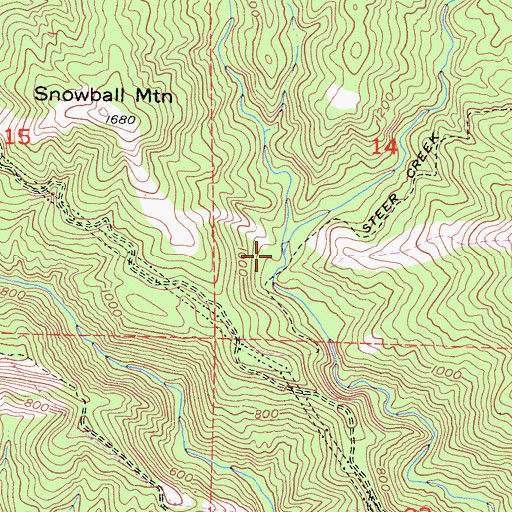 Topographic Map of Steer Creek, CA