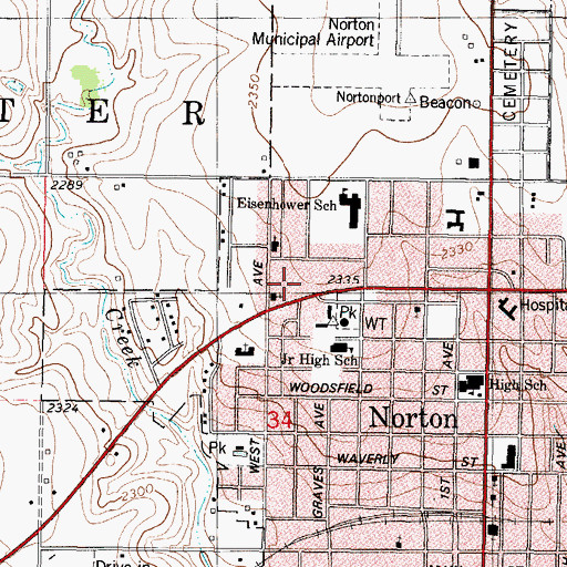 Topographic Map of Valley Hope Association Treatment Center, KS