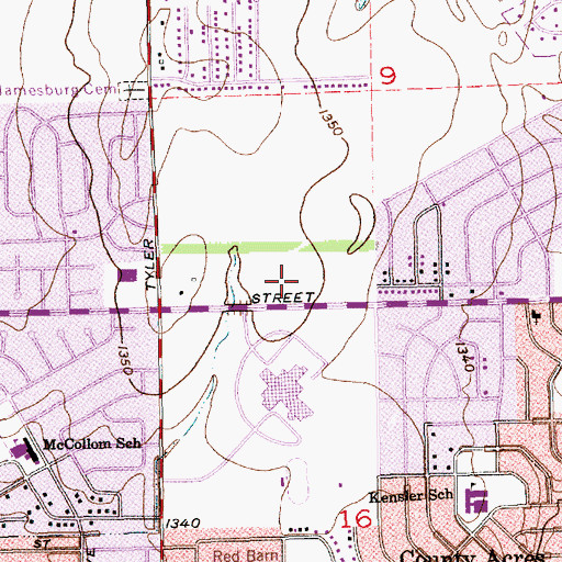 Topographic Map of Wesley Rehabilitation Hospital, KS