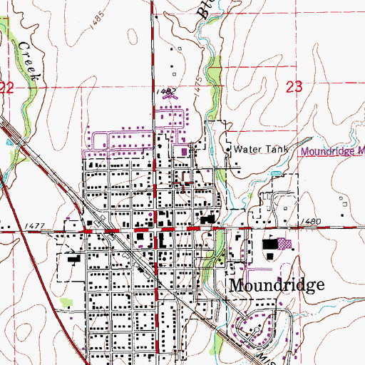 Topographic Map of Mercy Hospital, KS