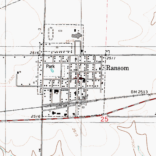 Topographic Map of Grisell Memorial Hospital, KS
