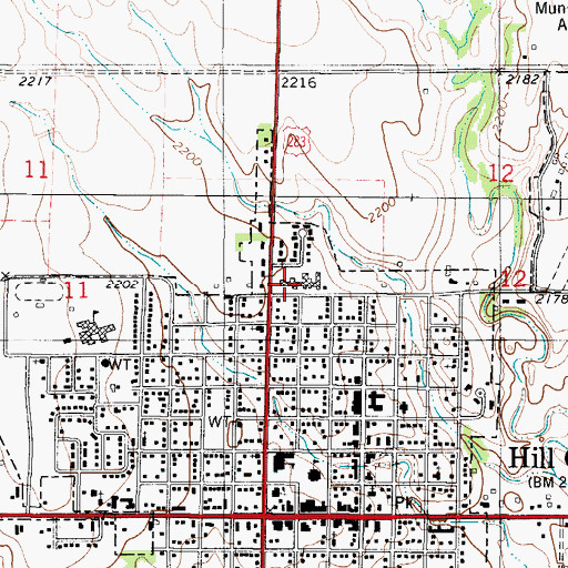 Topographic Map of Graham County Hospital, KS