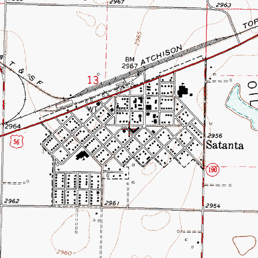 Topographic Map of Satanta District Hospital, KS