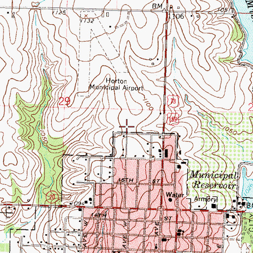 Topographic Map of Horton Community Hospital, KS