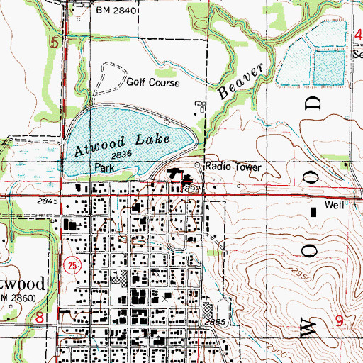 Topographic Map of Rawlins County Health Center, KS