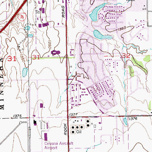Topographic Map of Wichita Specialty Hospital, KS