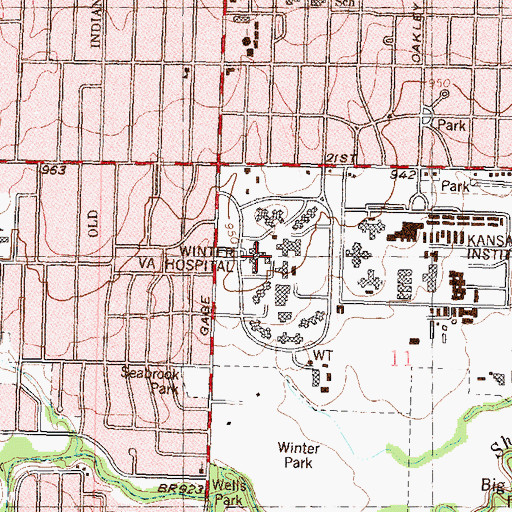 Topographic Map of Colmery - O'Neil Veterans Affairs Medical Center, KS