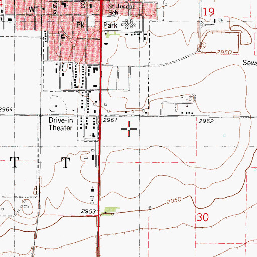 Topographic Map of Scott County Hospital, KS