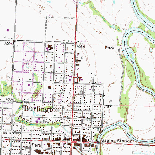 Topographic Map of Coffey County Hospital, KS