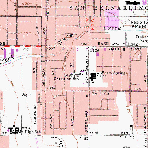 Topographic Map of Sterling Christian School, CA