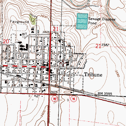Topographic Map of Greeley County Health Services Hospital, KS