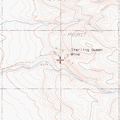 Topographic Map of Sterling Queen Mine, CA