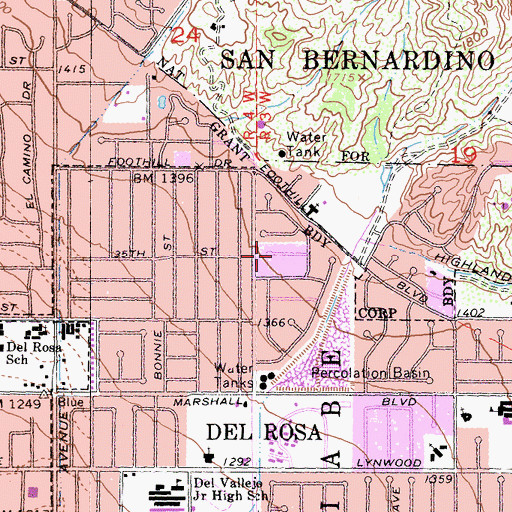 Topographic Map of Sterling School, CA