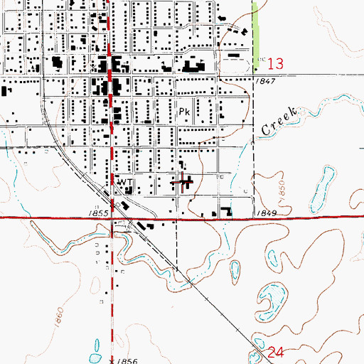 Topographic Map of Stafford County Hospital, KS