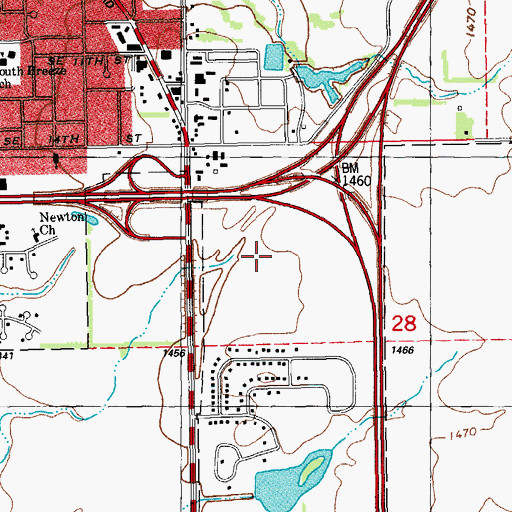 Topographic Map of Newton Medical Center, KS