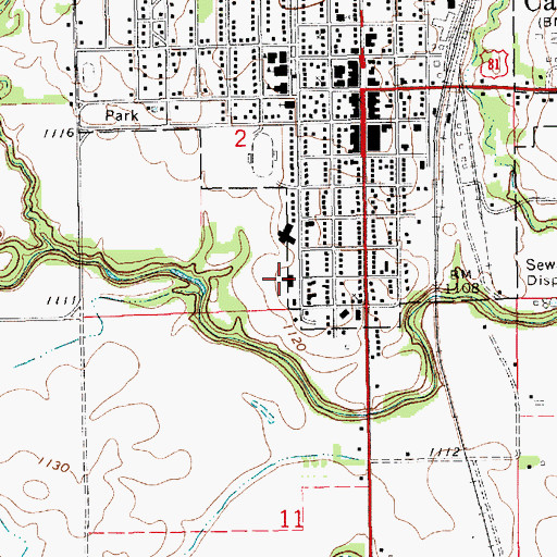 Topographic Map of Sumner County Hospital, KS