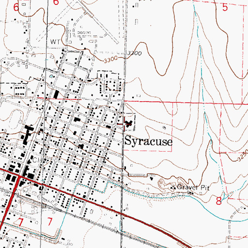 Topographic Map of Hamilton County Hospital, KS