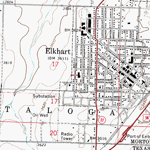 Topographic Map of Morton County Hospital, KS