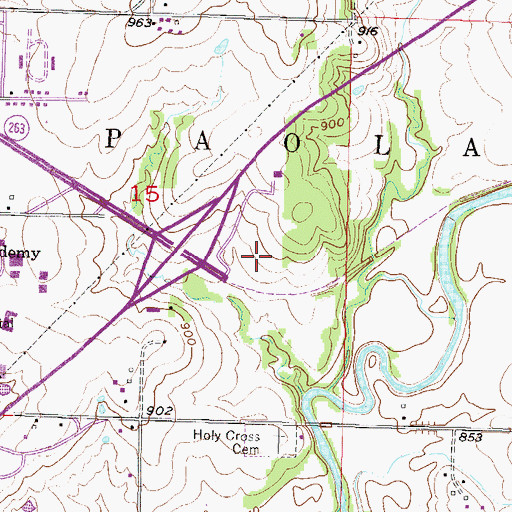 Topographic Map of Miami County Medical Center, KS
