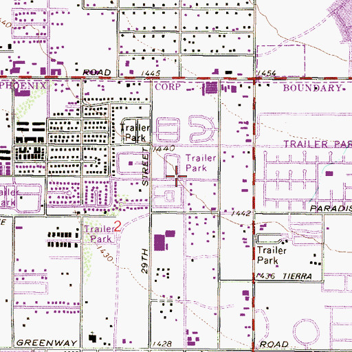 Topographic Map of Paradise Valley Mobilhome Park, AZ