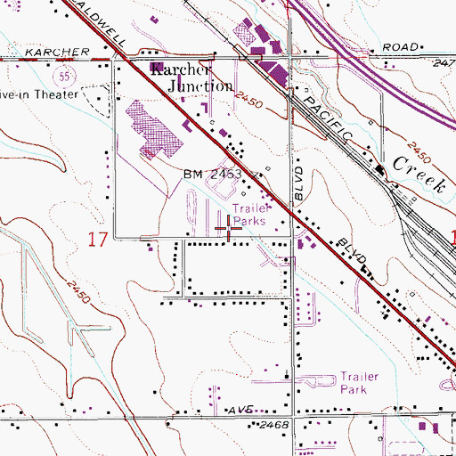 Topographic Map of 15.0 Lateral, ID