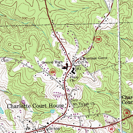 Topographic Map of Thomas Jefferson Academy Alternative Education, VA