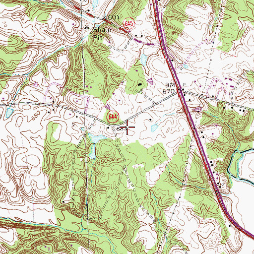 Topographic Map of Winchester Montessori School, VA