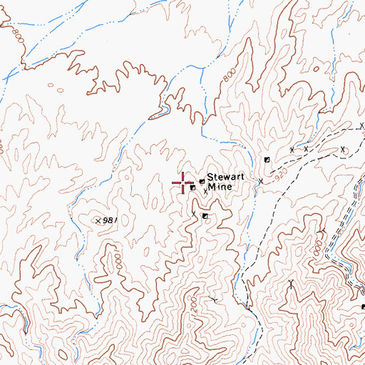 Topographic Map of Stewart Mine, CA