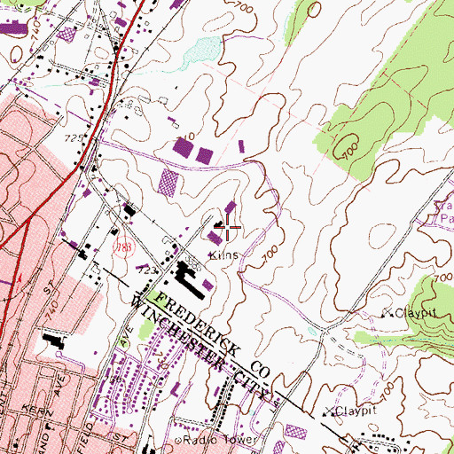 Topographic Map of Northwestern Regional Educational Program Smithfield Campus, VA