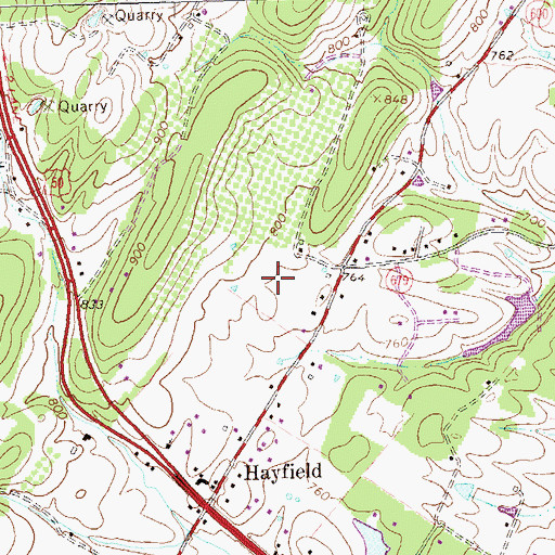 Topographic Map of Indian Hollow Elementary School, VA