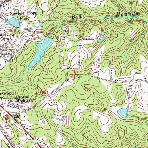 Topographic Map of Lunenburg Middle School, VA