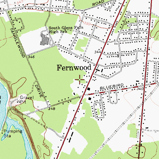 Topographic Map of Evergreen Trailer Park, NY