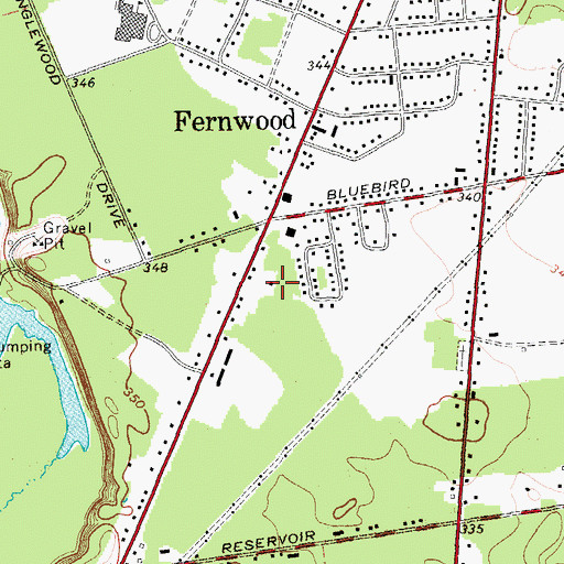 Topographic Map of Shady Pines Trailer Park, NY