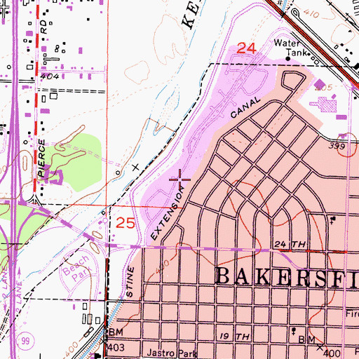 Topographic Map of Stine Extension Canal, CA