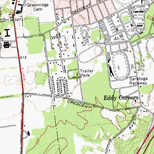 Topographic Map of Trotterview Trailer Park, NY