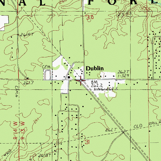Topographic Map of Dublin Station (historical), MI