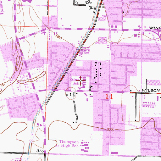 Topographic Map of Stine Elementary School, CA