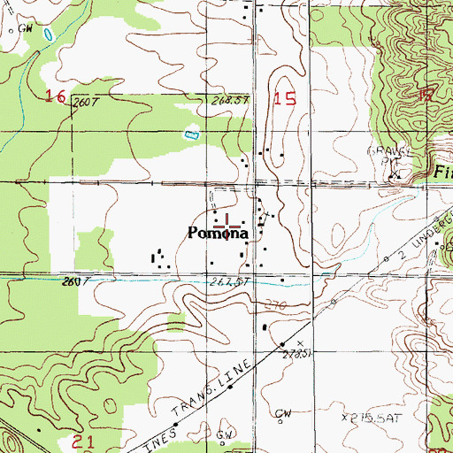 Topographic Map of Pomona Post Office (historical), MI