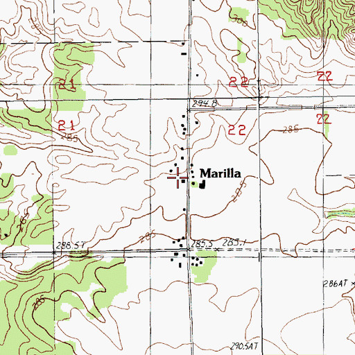Topographic Map of Marilla Post Office (historical), MI