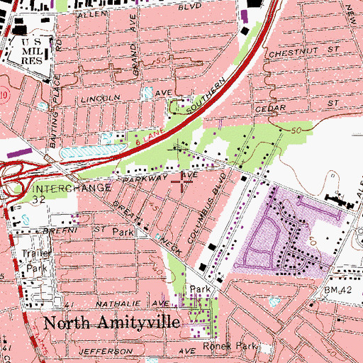 Topographic Map of Bethesda Elementary School, NY