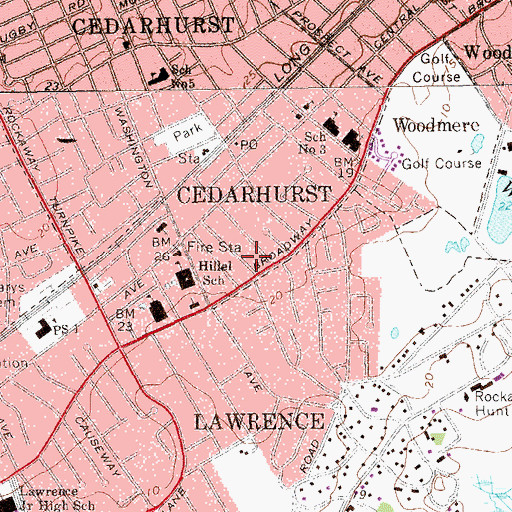 Topographic Map of Torah Academy of Lawrence, NY