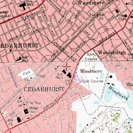 Topographic Map of Hebrew Academy Five Towns Rockaway High School, NY