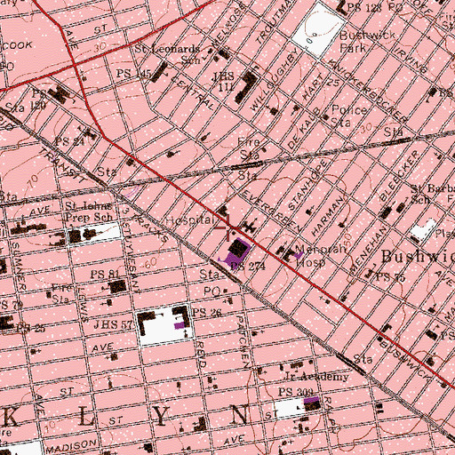 Topographic Map of Lyric Theater (historical), NY