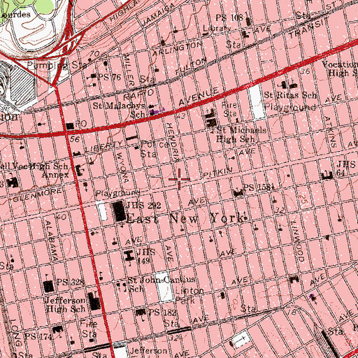 Topographic Map of Lyric Theater (historical), NY