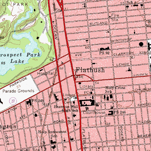 Topographic Map of Linden Theatre (historical), NY