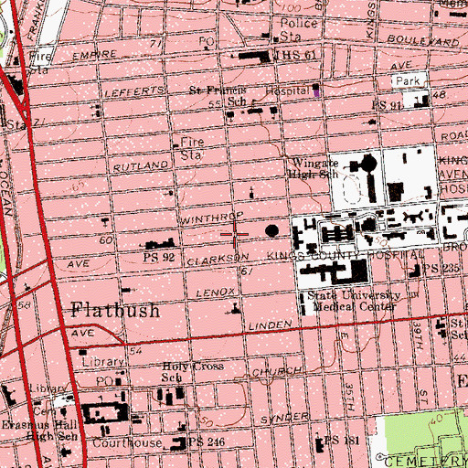 Topographic Map of Linden Theatre (historical), NY