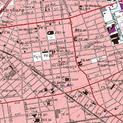 Topographic Map of Lindy Theatre (historical), NY