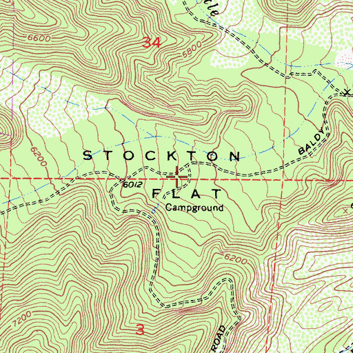 Topographic Map of Stockton Flat, CA